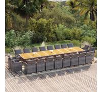 vidaXL Set da Pranzo per Giardino 21 pz con Cuscini Polyrattan Grigio