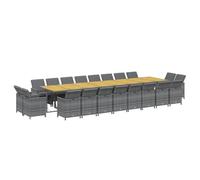 vidaXL Set da Pranzo per Giardino 21 pz con Cuscini Polyrattan Grigio
