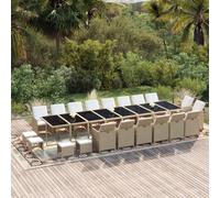 vidaXL Set da Pranzo per Giardino 21pz con Cuscini in Polyrattan Beige