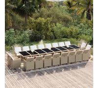 vidaXL Set da Pranzo per Giardino 21pz con Cuscini in Polyrattan Beige