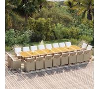 vidaXL Set da Pranzo per Giardino 21pz con Cuscini in Polyrattan Beige