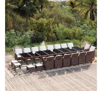 vidaXL Set da Pranzo per Giardino 21pz con Cuscini in Polyrattan Beige