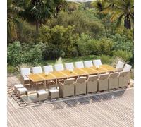 vidaXL Set da Pranzo per Giardino 21pz con Cuscini in Polyrattan Beige