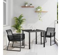 vidaXL Set da Pranzo per Giardino 3 pcs Nero