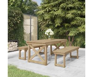 vidaXL Set da Pranzo per Giardino 3 pz in Legno di Pino Impregnato