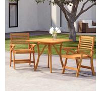 Set da Pranzo per Giardino 3 pz in Legno Massello di Acacia
