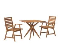 vidaXL Set da Pranzo per Giardino 3 pz in Legno Massello di Acacia