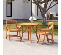Set da Pranzo per Giardino 3 pz in Legno Massello di Acacia