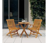 vidaXL Set da Pranzo per Giardino 3 pz in Legno Massello di Teak
