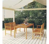 vidaXL Set da Pranzo per Giardino 3 pz in Legno Massello di Teak