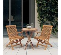 vidaXL Set da Pranzo per Giardino 3 pz in Legno Massello di Teak