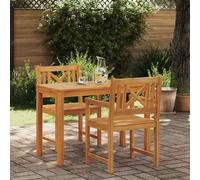 vidaXL Set da Pranzo per Giardino 3 pz Marrone