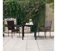 vidaXL Set da Pranzo per Giardino 3 pz Marrone e Nero
