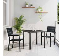 vidaXL Set da Pranzo per Giardino 3 pz Nero