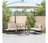 vidaXL Set da Pranzo per Giardino 3 pz Talpa Acciaio