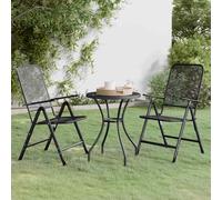 vidaXL Set da Pranzo per Giardino 3pz Rete Metallica Espansa Antracite