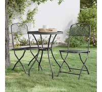 vidaXL Set da Pranzo per Giardino 3pz Rete Metallica Espansa Antracite
