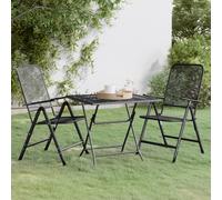 vidaXL Set da Pranzo per Giardino 3pz Rete Metallica Espansa Antracite