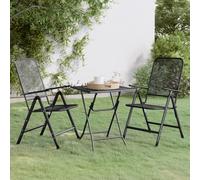 vidaXL Set da Pranzo per Giardino 3pz Rete Metallica Espansa Antracite