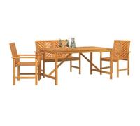 vidaXL Set Pranzo Giardino in Legno massello di Acacia 4 Pezzi