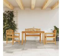 vidaXL Set da Pranzo per Giardino 4 pz in Legno Massello di Teak