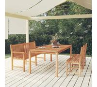 vidaXL Set da Pranzo per Giardino 4 pz in Legno Massello di Teak