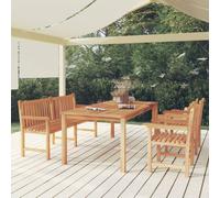 vidaXL Set da Pranzo per Giardino 4 pz in Legno Massello di Teak
