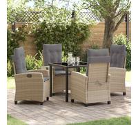 vidaXL Set da Pranzo per Giardino con cuscino 5 pcs Beige polyrattan