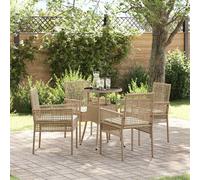 vidaXL Set da Pranzo per Giardino 5 pcs Beige polyrattan