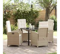 vidaXL Set da Pranzo per Giardino 5 pcs Beige polyrattan