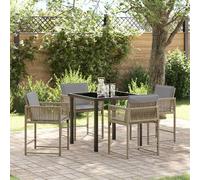 vidaXL Set da Pranzo per Giardino 5 pcs Beige polyrattan