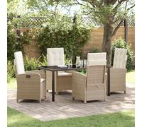 vidaXL Set da Pranzo per Giardino 5 pcs Beige polyrattan