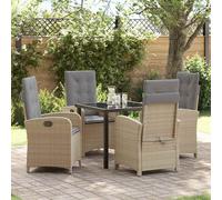 vidaXL Set da Pranzo per Giardino 5 pcs Beige polyrattan