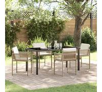 vidaXL Set da Pranzo per Giardino 5 pcs Beige polyrattan