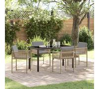 vidaXL Set da Pranzo per Giardino 5 pcs Beige polyrattan