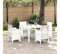 vidaXL Set da Pranzo per Giardino 5 pcs Bianco Polipropilene