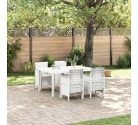 vidaXL Set da Pranzo per Giardino 5 pcs Bianco Rattan Polt