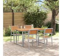 vidaXL Set da Pranzo per Giardino 5 pcs Grigio