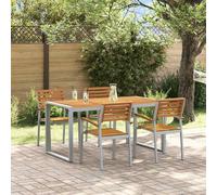 vidaXL Set da Pranzo per Giardino 5 pcs Grigio