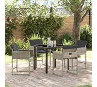 vidaXL Set da Pranzo per Giardino 5 pcs Grigio chiaro polyrattan