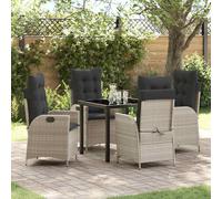 vidaXL Set da Pranzo per Giardino 5 pcs Grigio chiaro polyrattan