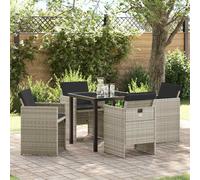vidaXL Set da Pranzo per Giardino 5 pcs Grigio chiaro polyrattan