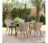 vidaXL Set da Pranzo per Giardino 5 pcs Grigio chiaro polyrattan