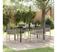 vidaXL Set da Pranzo per Giardino 5 pcs Grigio chiaro polyrattan