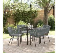 vidaXL Set da Pranzo per Giardino 5 pcs Grigio Poly Rattan