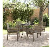 vidaXL Set da Pranzo per Giardino 5 pcs Grigio polyrattan