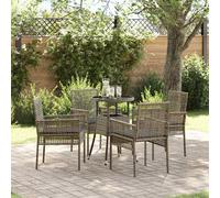 vidaXL Set da Pranzo per Giardino 5 pcs Grigio polyrattan