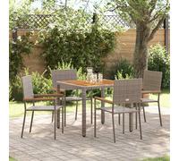 vidaXL Set da Pranzo per Giardino 5 pcs Grigio polyrattan