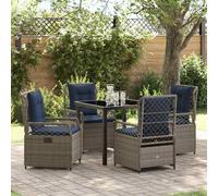 vidaXL Set da Pranzo per Giardino 5 pcs Grigio polyrattan