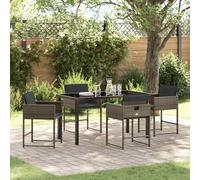 vidaXL Set da Pranzo per Giardino 5 pcs Grigio polyrattan